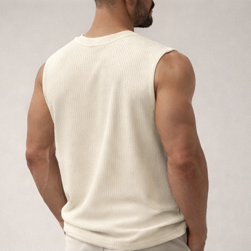 Men’s Ribbed Sleeveless Gym Vest – Muscle Fit Workout Tank Top