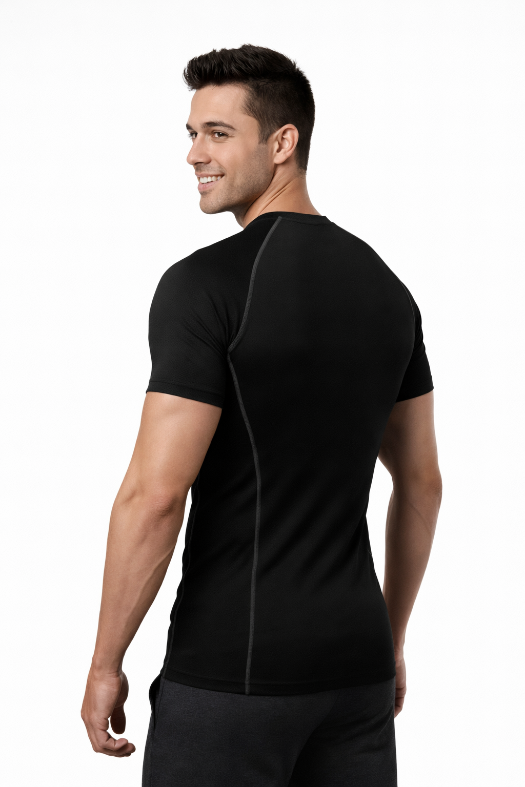 Men’s Black Compression Gym T-Shirt – Premium Stretch Fit